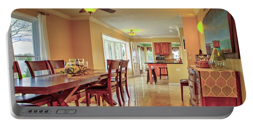 Dining Room Portable Battery Charger featuring the photograph Dining Room into kitchen #1 by Jeff Kurtz
