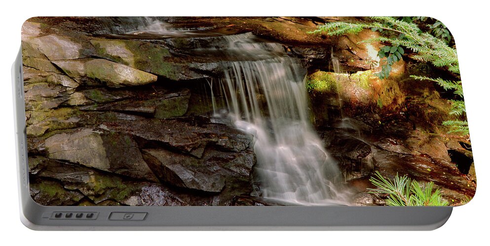 Waterfall Portable Battery Charger featuring the photograph Doane's Falls #1 by Lilia S