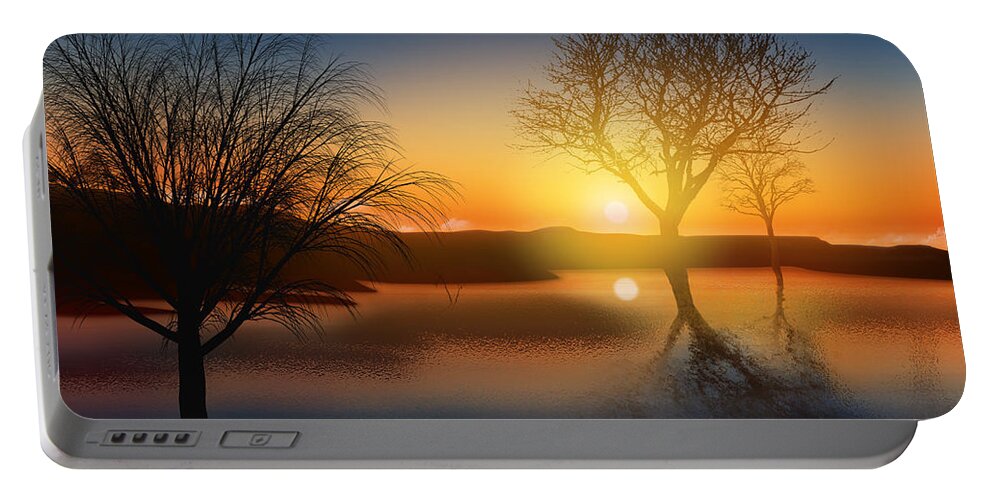 Abstract Portable Battery Charger featuring the photograph Dramatic Landscape #1 by Setsiri Silapasuwanchai