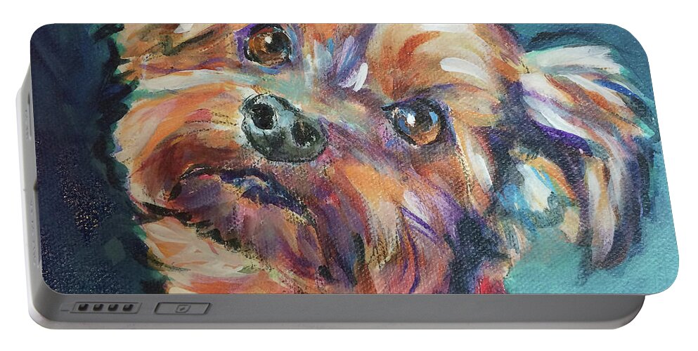  Portable Battery Charger featuring the painting Duke #1 by Judy Rogan