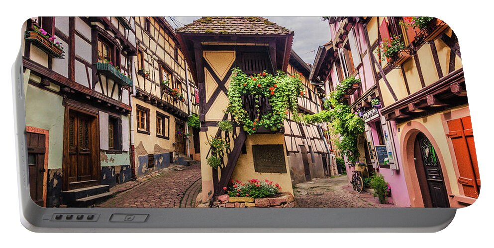 Alsace Portable Battery Charger featuring the photograph Eguisheim's Best Spot #1 by Rebekah Zivicki