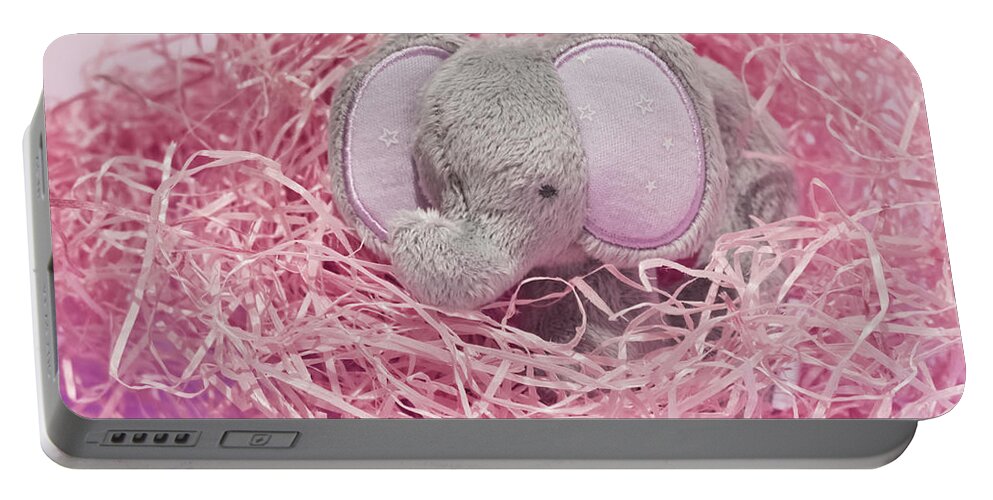 Pink Portable Battery Charger featuring the photograph Elephant for Charity Pink by Terri Waters