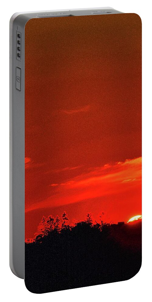 Abstract Portable Battery Charger featuring the digital art End Of The Day Two #1 by Lyle Crump