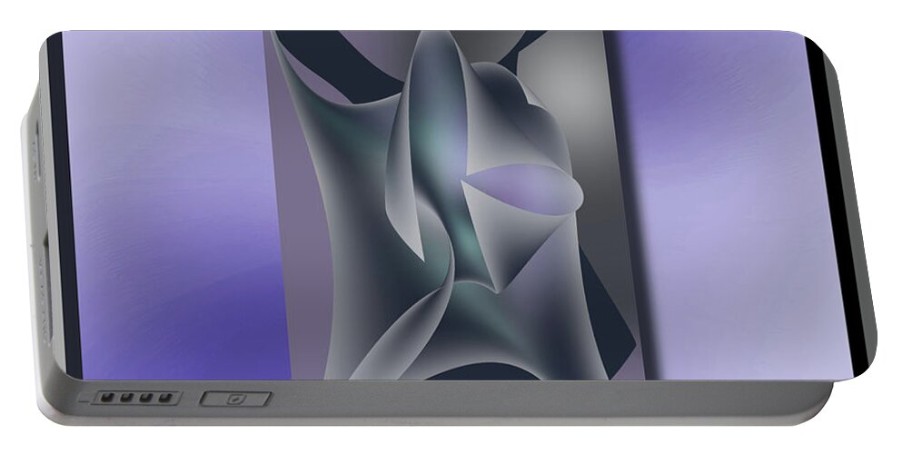 Abstract Portable Battery Charger featuring the digital art Enfolded #1 by Iris Gelbart