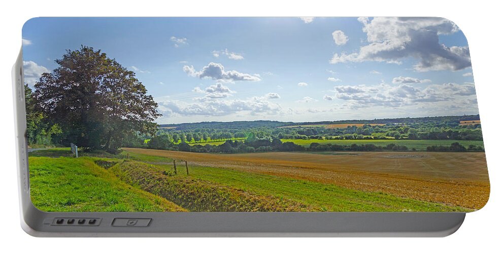 Stockbridge Portable Battery Charger featuring the digital art English Countryside #2 by Andrew Middleton
