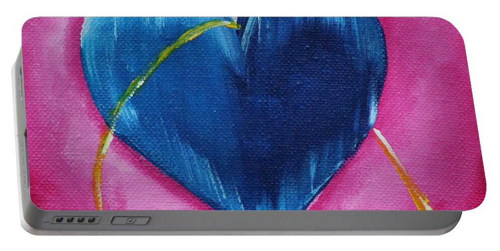Hearts Portable Battery Charger featuring the painting Entwined #1 by Susan Herber