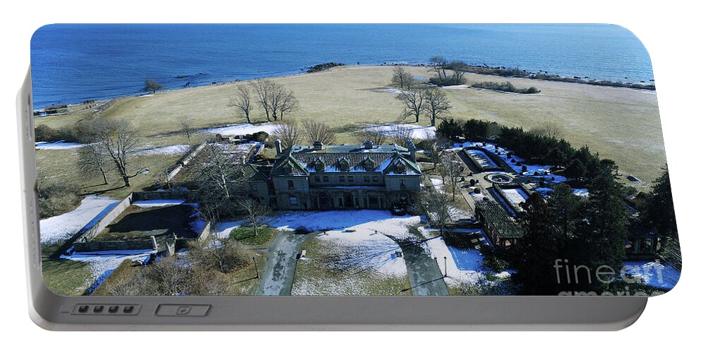 Eolia Mansion Harkness Memorial Park Portable Battery Charger featuring the photograph Eolia Mansion #1 by Veterans Aerial Media LLC