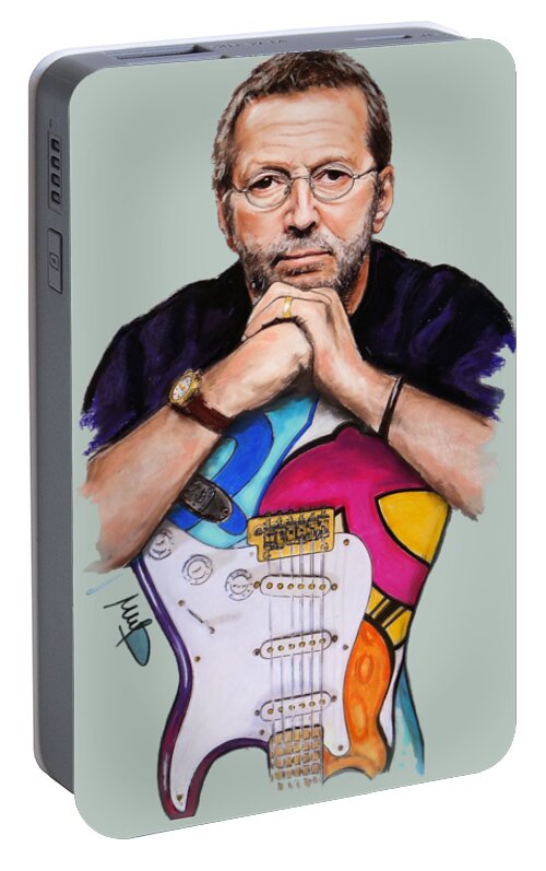Eric Clapton Portable Battery Charger featuring the mixed media Eric Clapton #2 by Melanie D