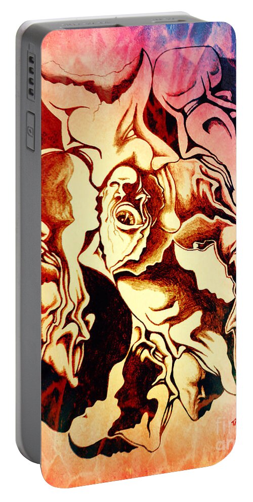 Michael Tmad Finney Portable Battery Charger featuring the digital art Evolution in Mind #3 by Michael TMAD Finney