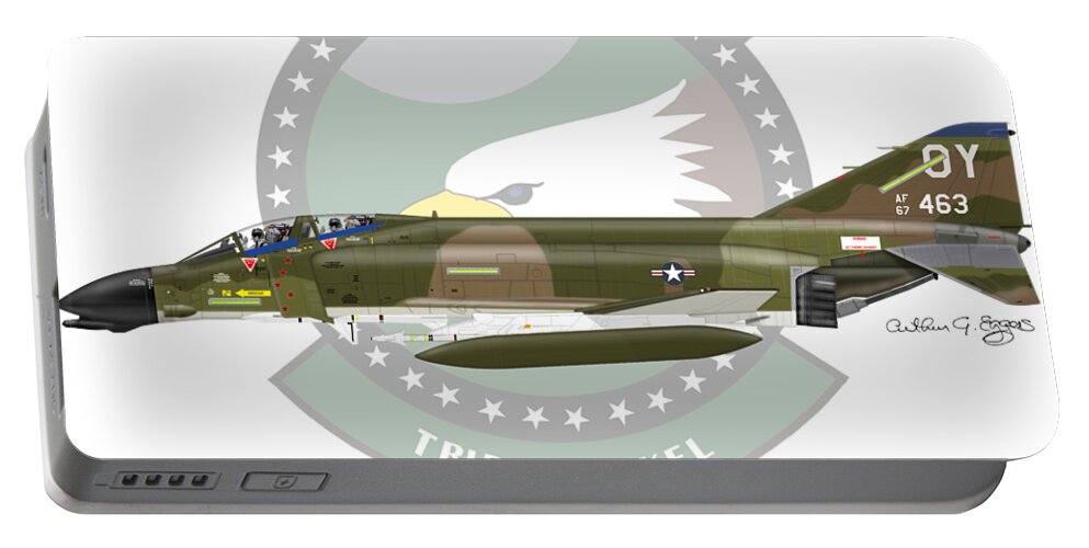 F-4d Portable Battery Charger featuring the digital art F-4D Phantom #2 by Arthur Eggers