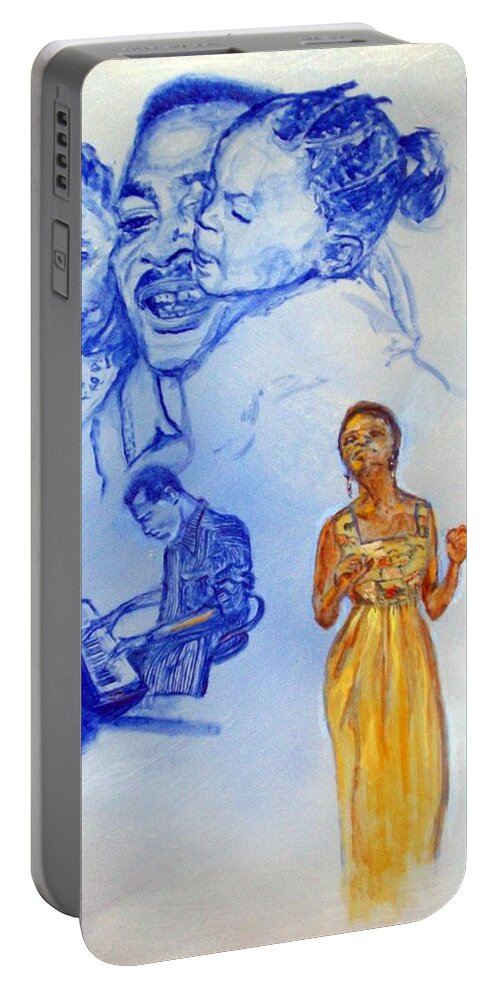 Art African American Portable Battery Charger featuring the painting Family #1 by Raymond Doward