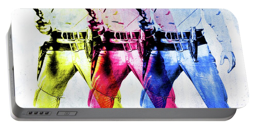 Elvis Portable Battery Charger featuring the digital art Flaming Star by Gary Grayson