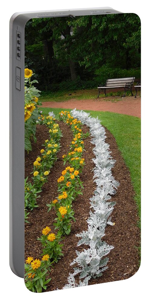 Elizabeth Park Rose Garden Portable Battery Charger featuring the photograph Flower Bed #1 by Catherine Gagne