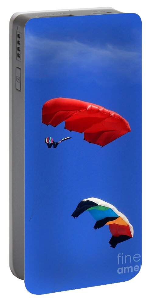 Rainbow Portable Battery Charger featuring the photograph Flying Kite #4 by Douglas Sacha