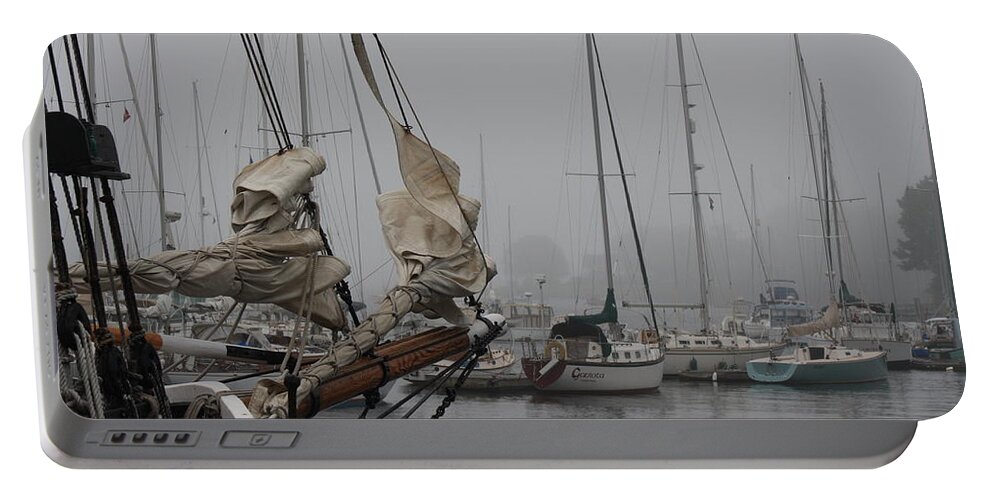 Seascape Portable Battery Charger featuring the photograph Fogged In #1 by Doug Mills