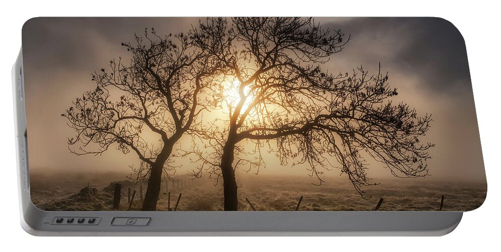 Foggy Portable Battery Charger featuring the photograph Foggy Morning #1 by Jeremy Lavender Photography