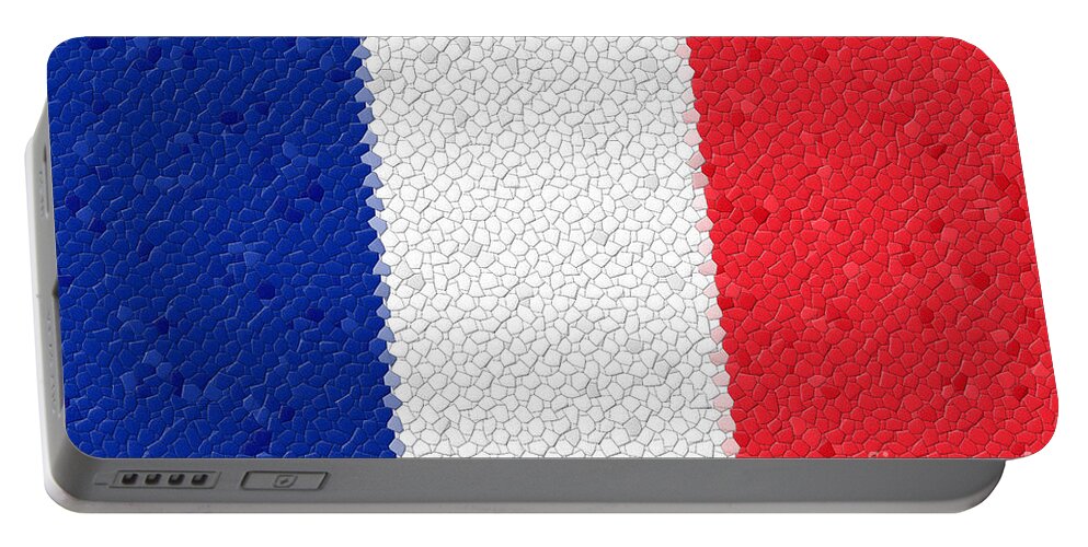 France Portable Battery Charger featuring the photograph France Flag Mosaic #1 by Henrik Lehnerer