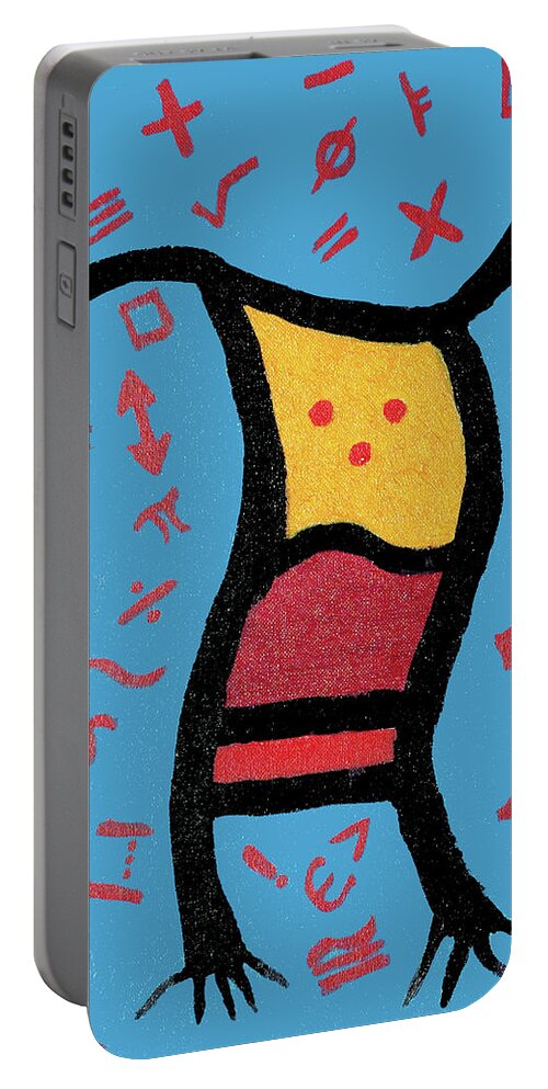 Mathematical Symbols Portable Battery Charger featuring the painting Go Figure #2 by Rein Nomm