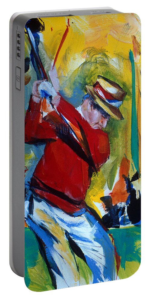 Golf Portable Battery Charger featuring the painting Golf Red #1 by John Gholson