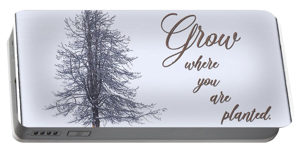 Grow Where You Are Planted Portable Battery Charger featuring the photograph Grow Where You Are Planted #1 by Priscilla Burgers
