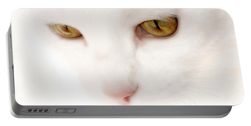 Cat Portraits Portable Battery Charger featuring the photograph Heavenly Angel by Angie Tirado