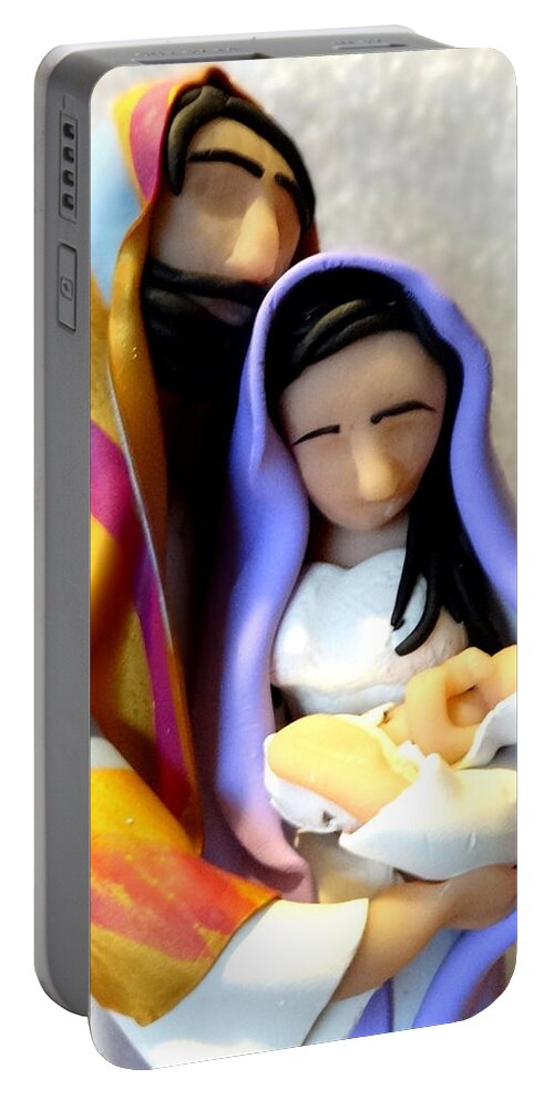 Christmas Portable Battery Charger featuring the photograph Holy Family #1 by Kathleen Luther