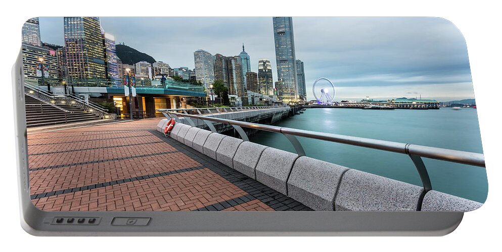 China Portable Battery Charger featuring the photograph Hong Kong island promenade #1 by Didier Marti