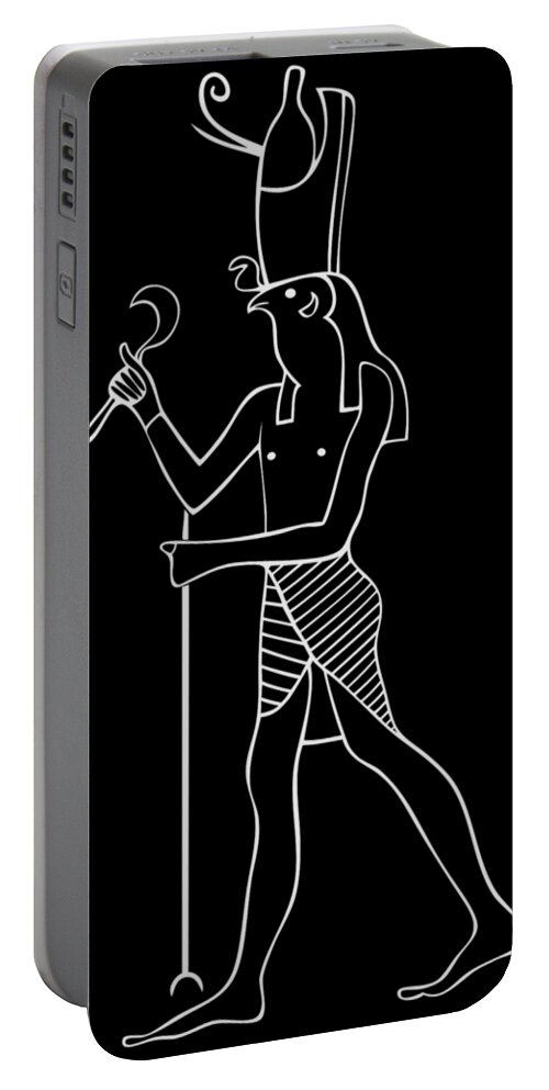 Horus Portable Battery Charger featuring the digital art Horus - God of Ancient Egypt #1 by Michal Boubin