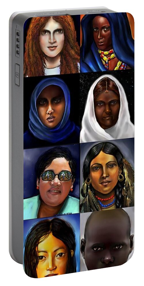 Portrait Portable Battery Charger featuring the digital art I am Woman #1 by Carmen Cordova