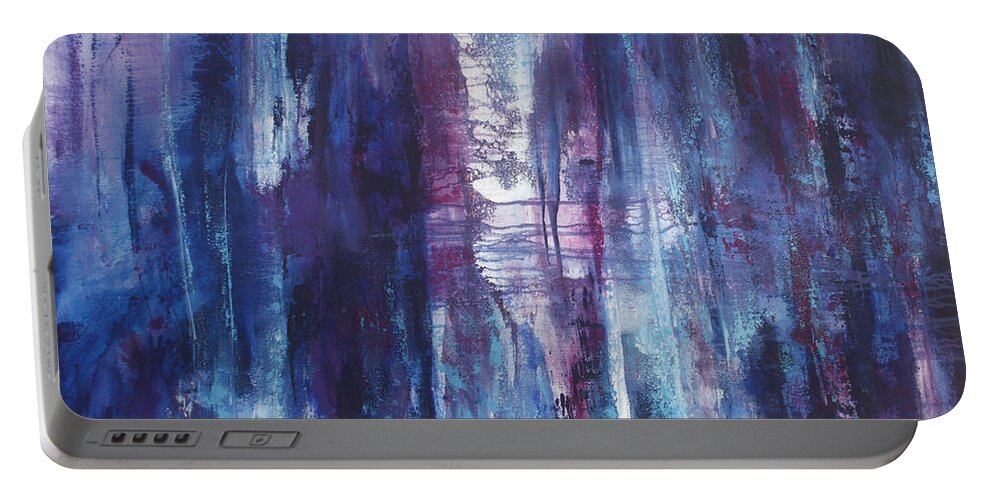 Abstract Portable Battery Charger featuring the painting Imagination by Valerie Travers