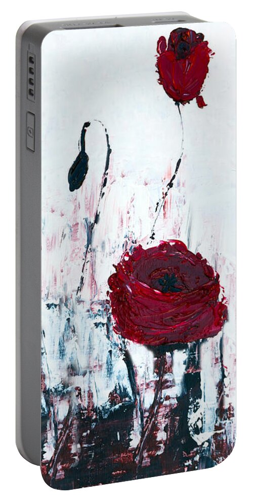 Ann Portable Battery Charger featuring the painting Impressionist Floral B8516 by Mas Art Studio