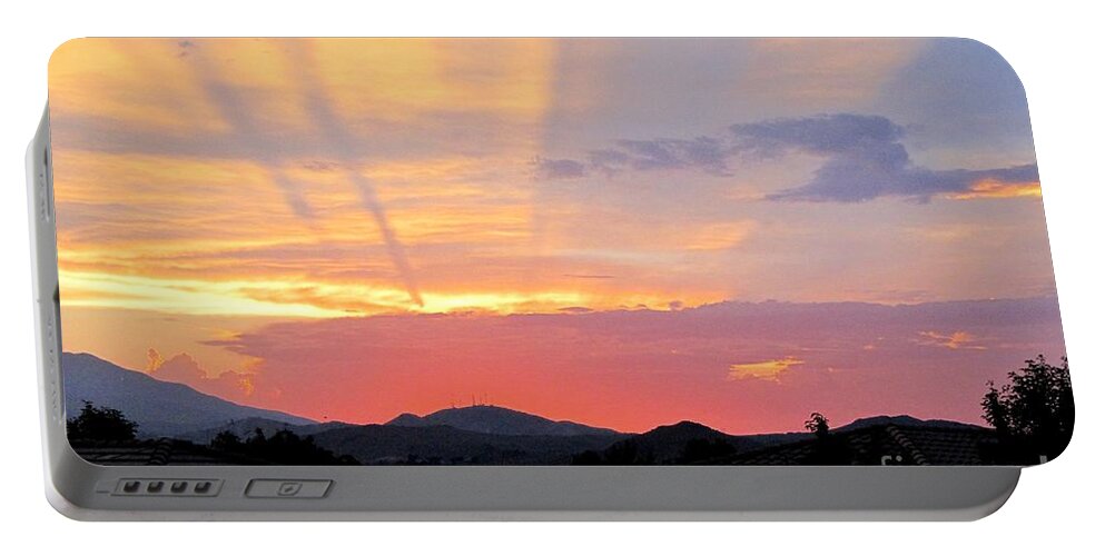 Wow Portable Battery Charger featuring the photograph Incredible Sunset #1 by Phyllis Kaltenbach