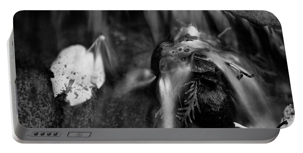 Black And White Portable Battery Charger featuring the photograph Into the Stream 4 #1 by Jimmy Ostgard