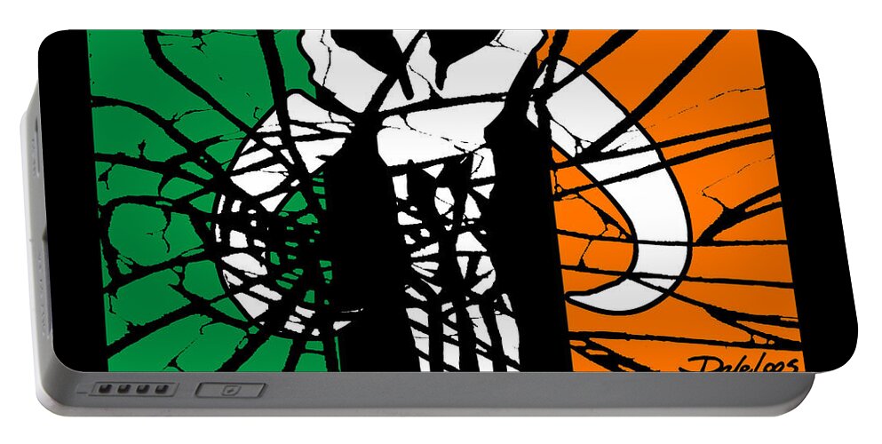Sci Fi Portable Battery Charger featuring the digital art Irish Mandalorian Flag #1 by Dale Loos Jr
