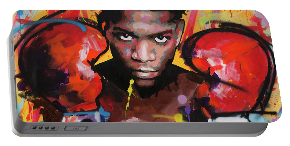 Jean Portable Battery Charger featuring the painting Jean Michel Basquiat III by Richard Day