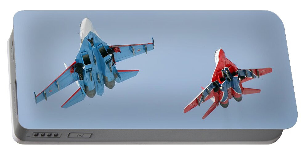 Jet Fighter Portable Battery Charger featuring the digital art Jet Fighter #1 by Super Lovely