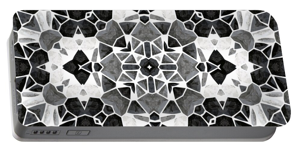 Kaleidoscop Portable Battery Charger featuring the digital art Kaleidoscop #1 by Michal Boubin