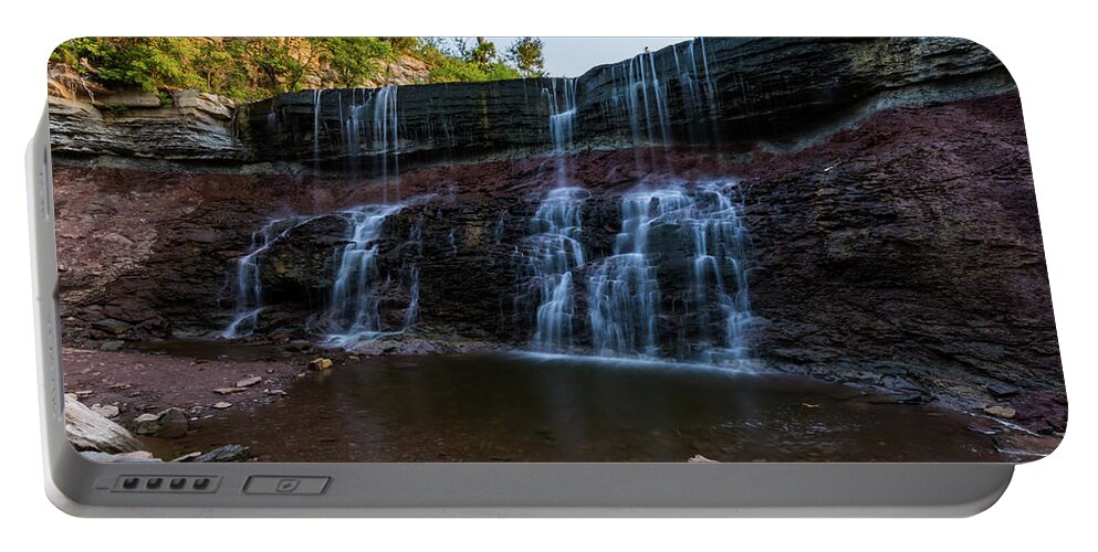 Jay Stockhaus Portable Battery Charger featuring the photograph Kansas Waterfall #1 by Jay Stockhaus