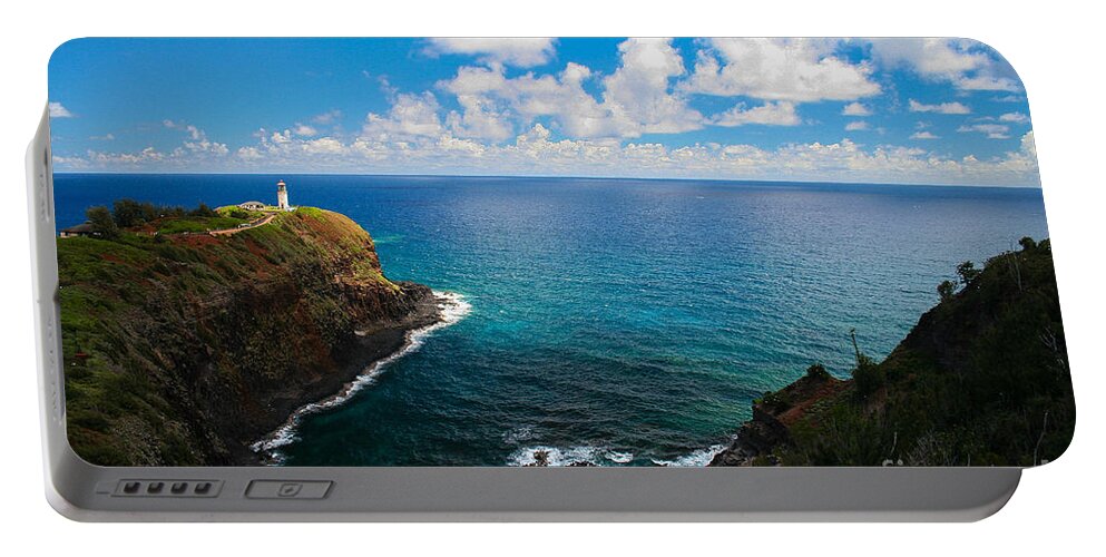 Lighthouse Portable Battery Charger featuring the photograph Kilauea Lighthouse #1 by SnapHound Photography