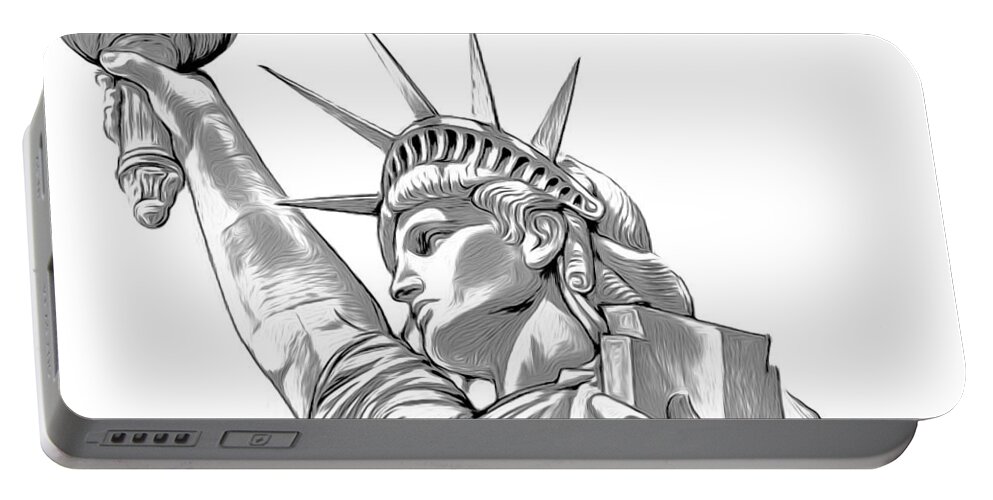 Mixed Media Portable Battery Charger featuring the digital art Lady Liberty by Greg Joens