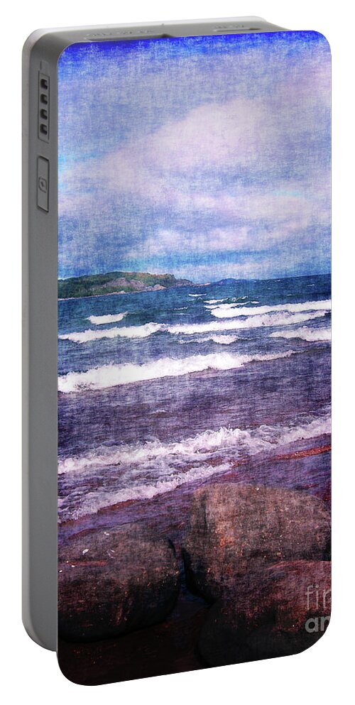 Lake Superior Portable Battery Charger featuring the photograph Lake Superior Islands #2 by Phil Perkins