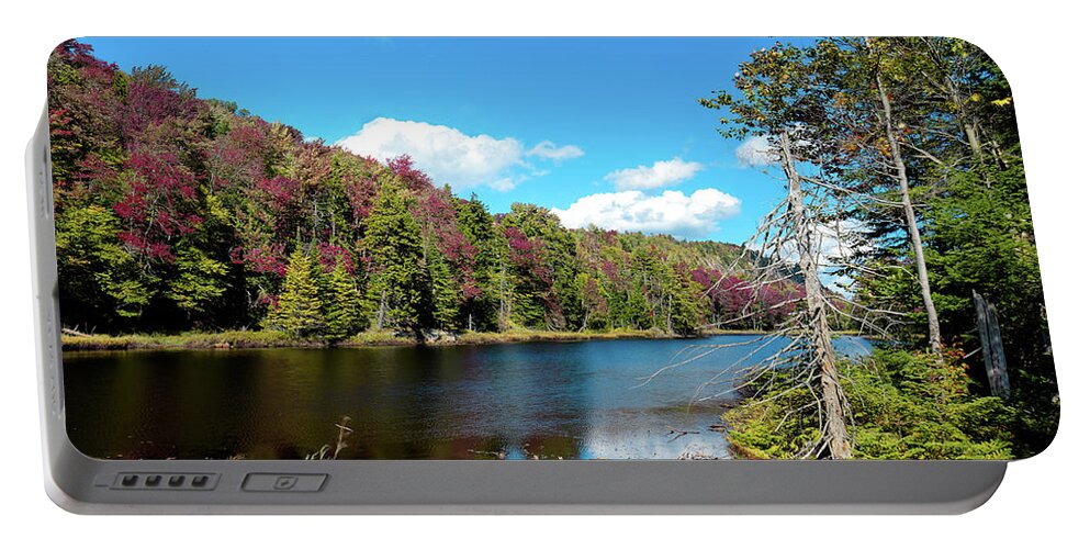 Late September On Bald Mountain Pond Portable Battery Charger featuring the photograph Late September on Bald Mountain Pond #1 by David Patterson