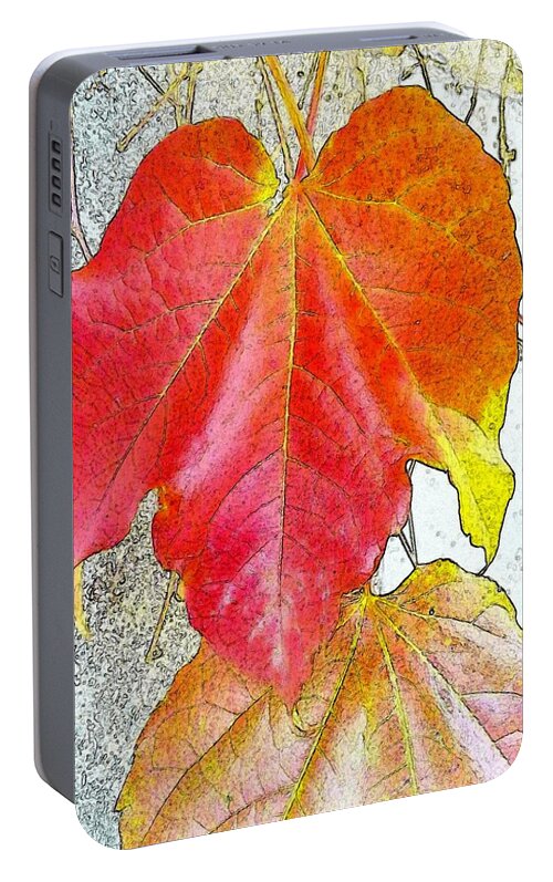 Autumn Portable Battery Charger featuring the digital art Leaf #1 by Kumiko Izumi