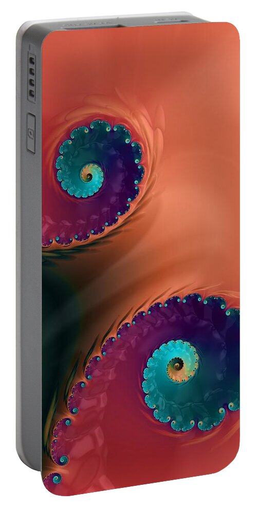 Fractal Art Portable Battery Charger featuring the Life's Paths #1 by Bonnie Bruno