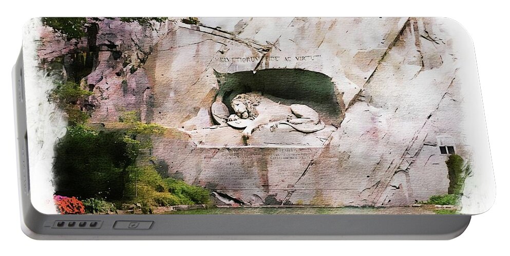Europe Portable Battery Charger featuring the photograph Lion of Lucerne #2 by Joseph Hendrix