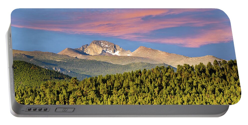 Beauty In Nature Portable Battery Charger featuring the photograph Longs Peak at Sunrise by Jeff Goulden