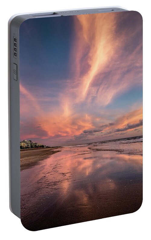 Clouds Portable Battery Charger featuring the photograph Low Tide Mirror #1 by Debra and Dave Vanderlaan