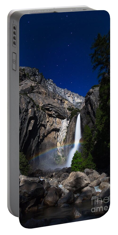 Yosemite Portable Battery Charger featuring the photograph Lunar Rainbow #1 by Anthony Michael Bonafede