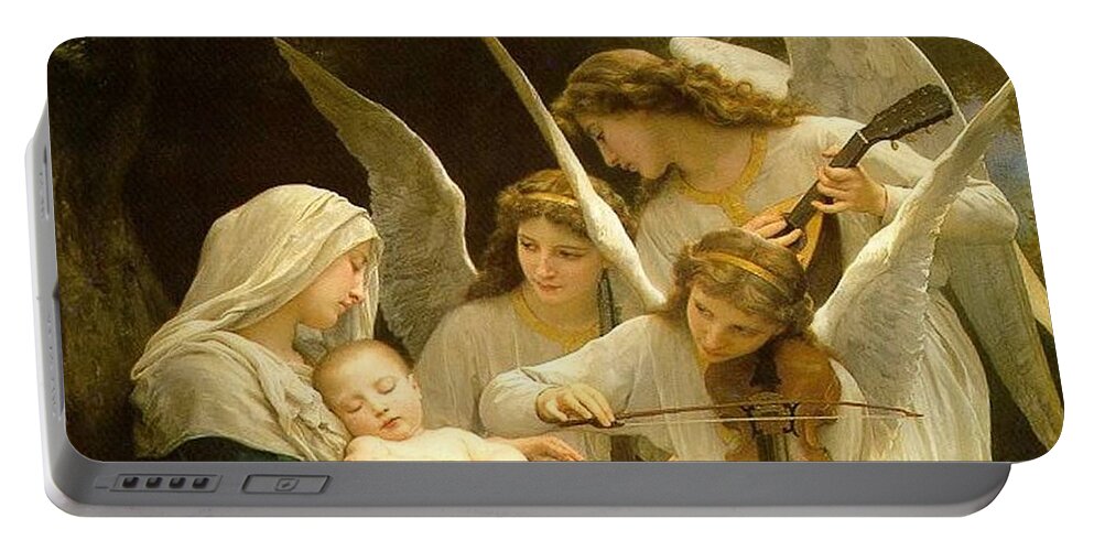 Nativity Portable Battery Charger featuring the painting Madonna and Child by William Bouguereau