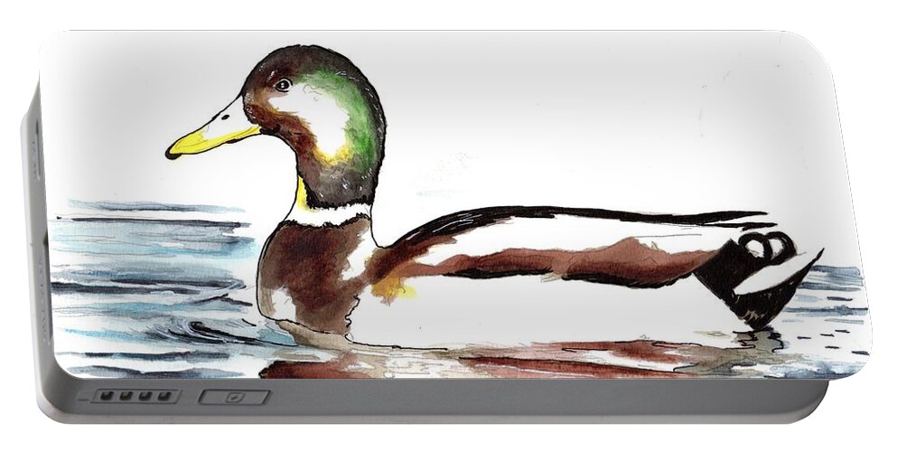 Water Portable Battery Charger featuring the painting Mallard Duck #1 by Bill Richards